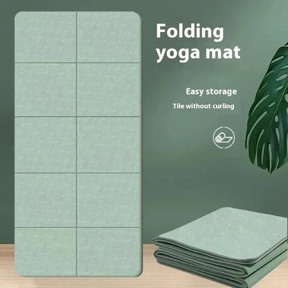 Foldable TPE Yoga Mat – Non-Slip Travel Exercise Pad