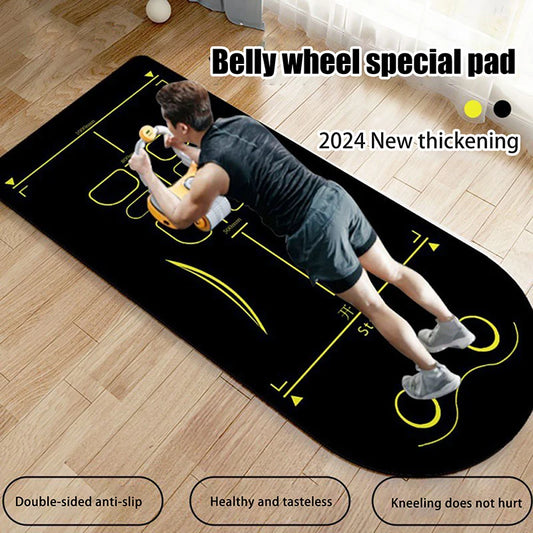 Non-slip TPE ab roller pad with cushioned core support for comfortable core workouts and stability during exercise.