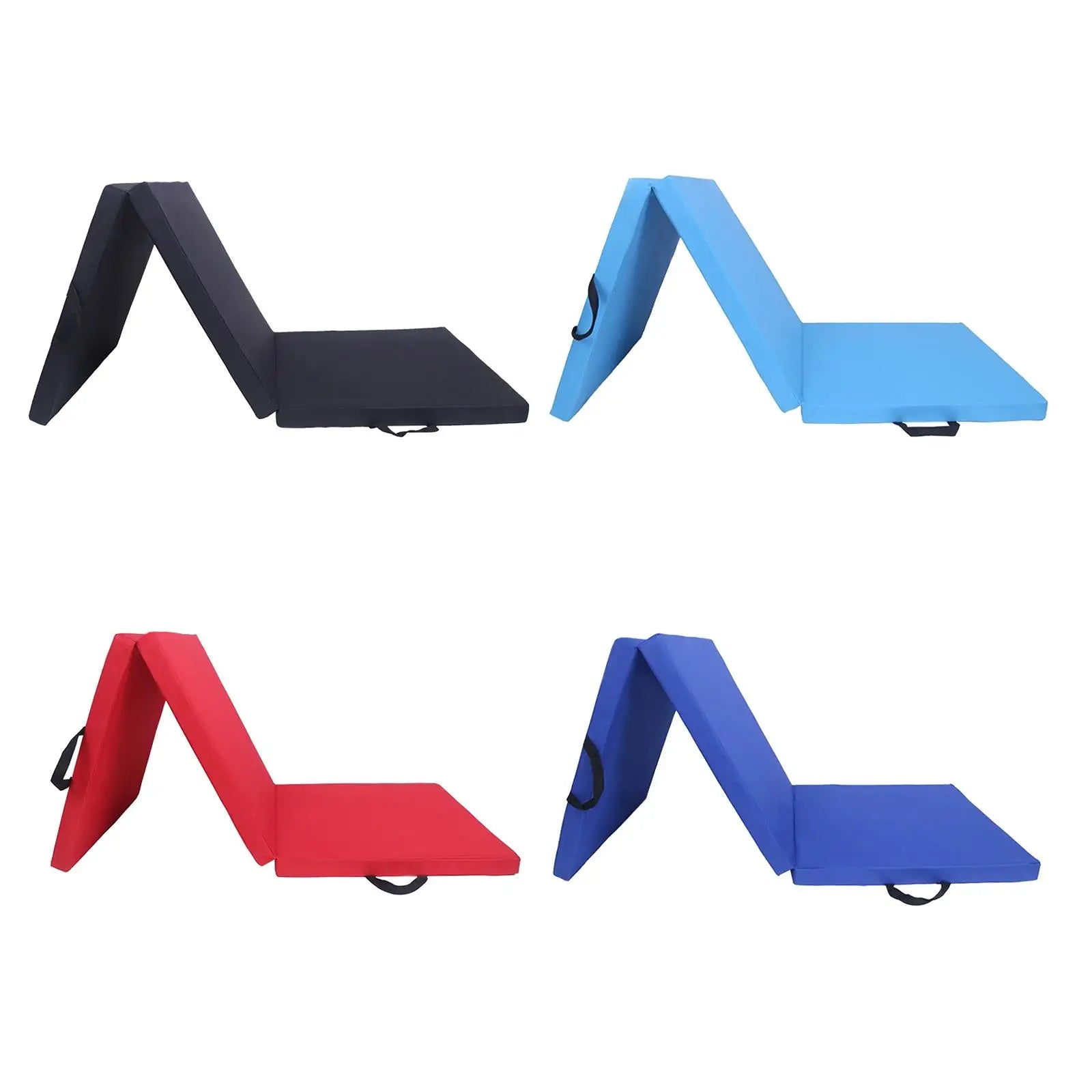 Tri-Fold Exercise Mat with Handle – Thick Padded Support