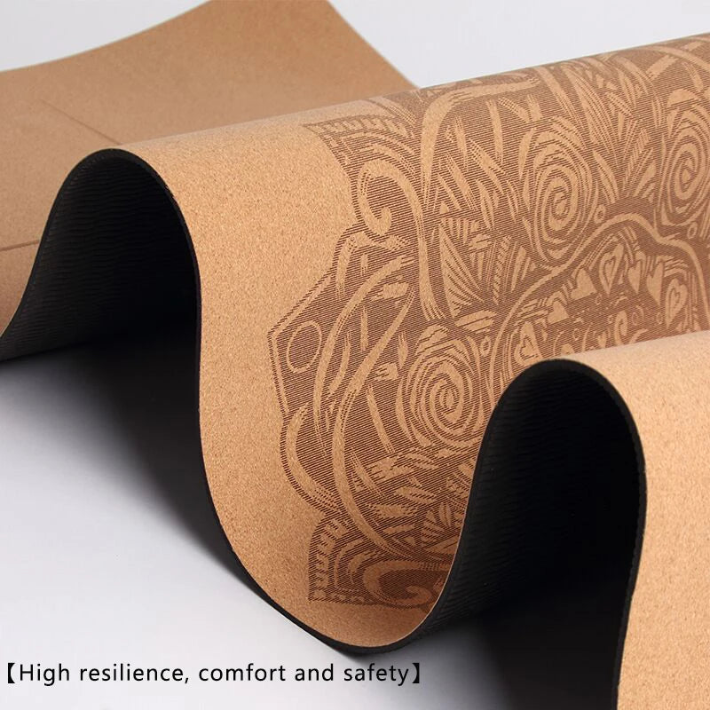 Eco Cork TPE Yoga Mat – Non-Slip, 5 mm Thick